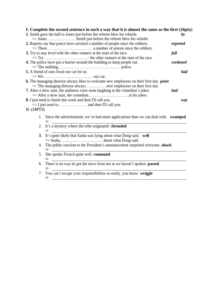New Employee Welcome and Sentence Rewrites | PDF