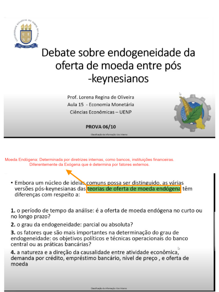 Moeda Endógena e suas Determinações | PDF