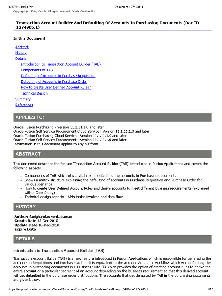 Defaulting of Accounts in Purchasing Documents | PDF | Inventory ...