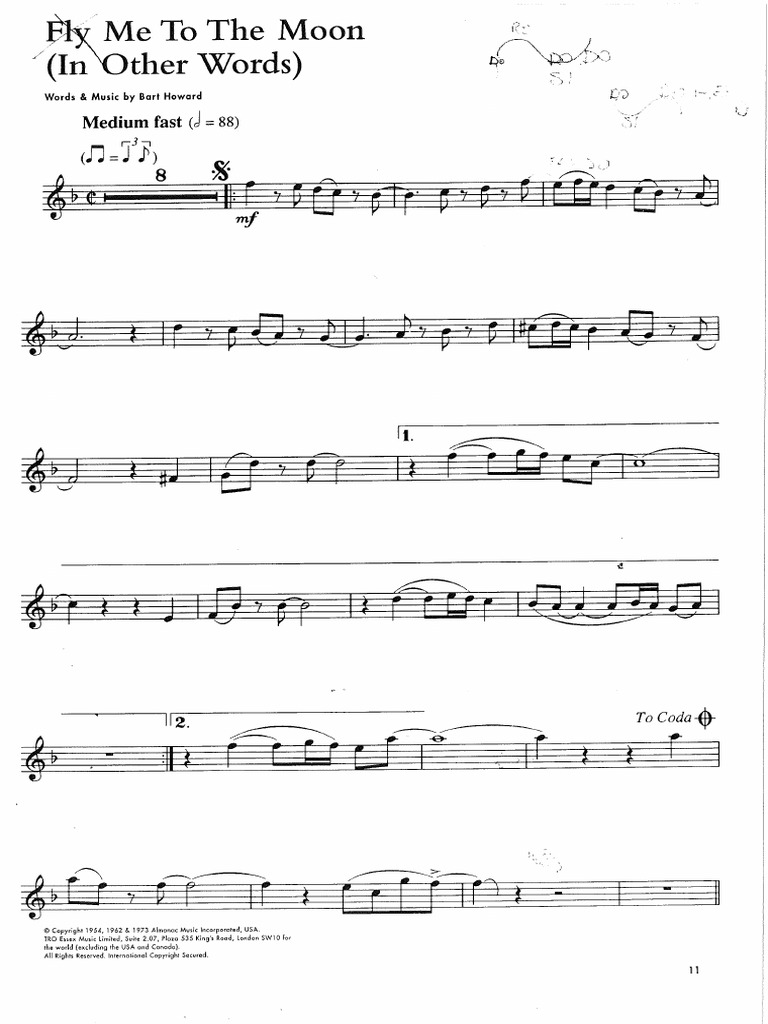 Fly Me To The Moon - Alto Sax Eb | PDF