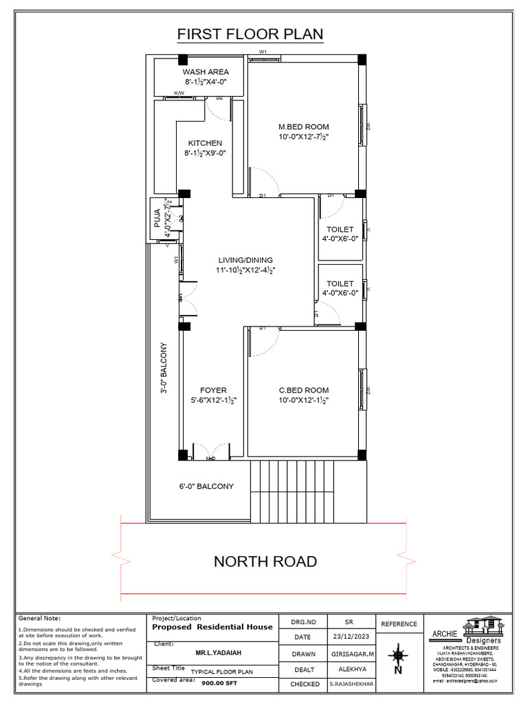 Proposed Residential House Floor Plan | PDF