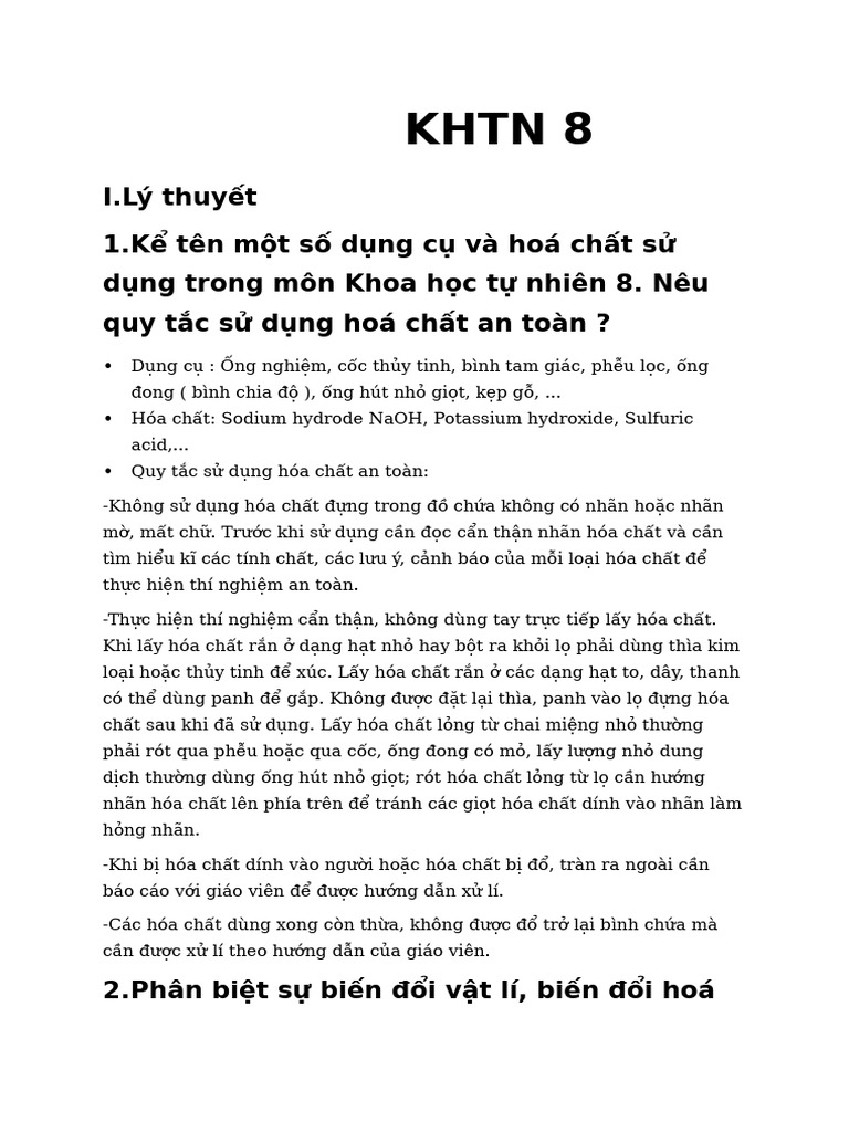 KHTN 8 | PDF