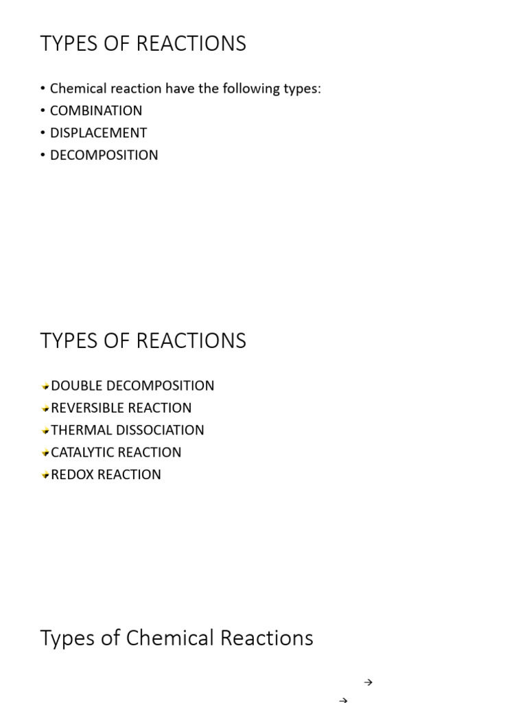 Types of Chemical Reactions Explained | PDF | Chemical Reactions | Redox