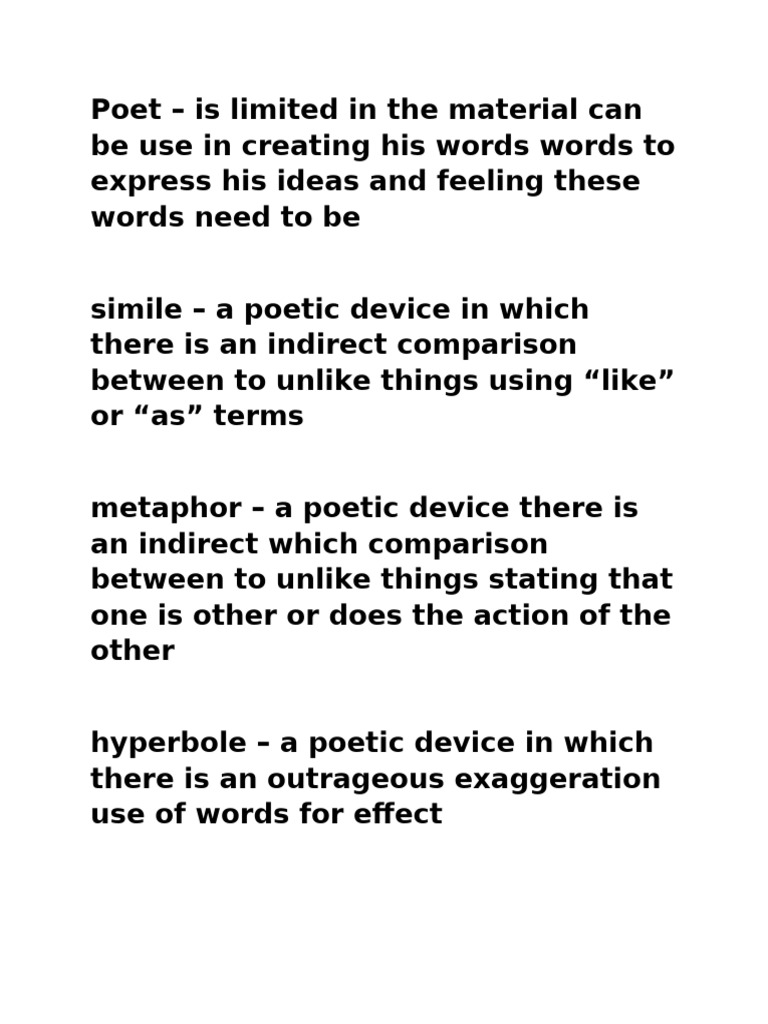 Poetic Devices and Their Uses | PDF