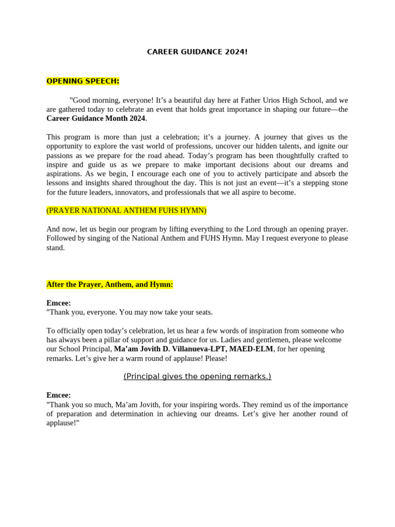 Career Guidance 2024 Pdf