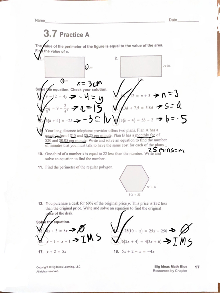 3.7 Practice A&B | PDF