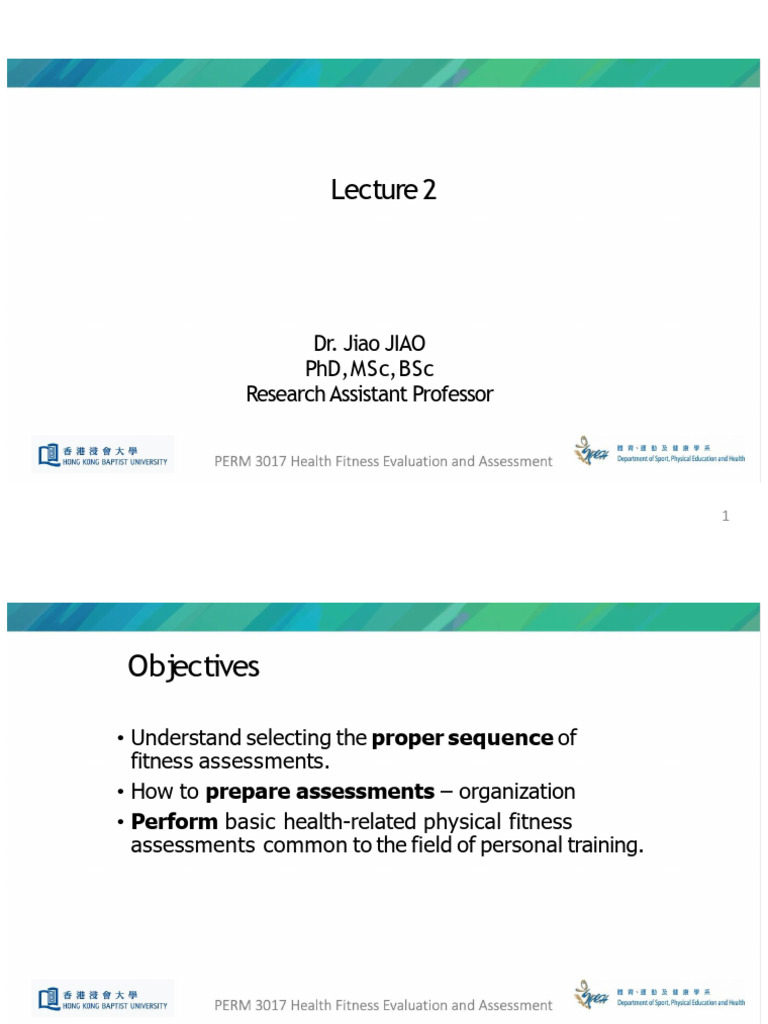PERM3017 - L2 - Cardiorespiratory Fitness Assessment 20240903 Uploaded ...
