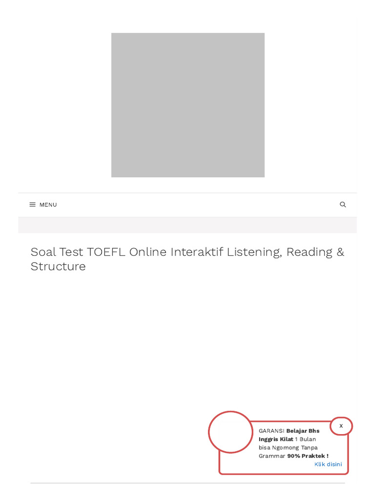 Persiapan Test TOEFL Online Interaktif | PDF