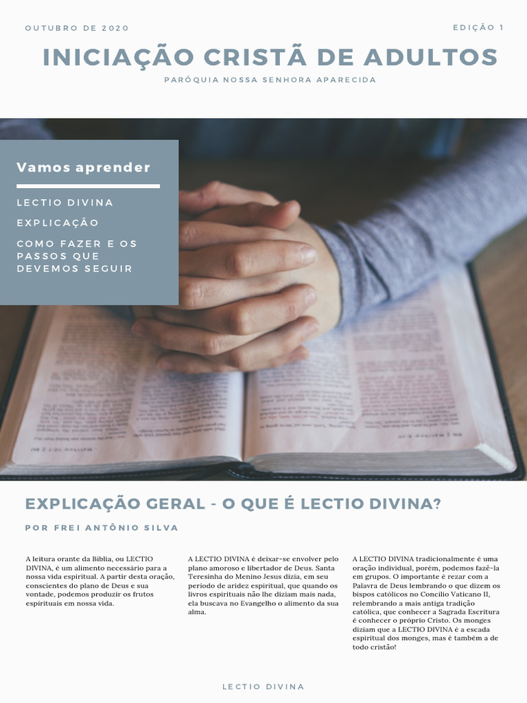 Passos da Lectio Divina para Adultos | PDF | Oração | Deus