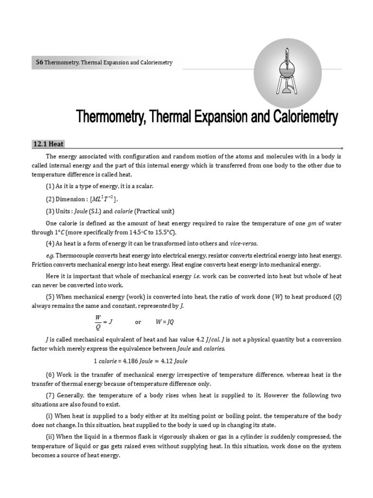 Thermometry and Heat Transfer Basics | PDF | Thermal Expansion ...