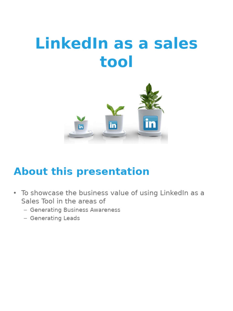 LinkedIn Sales Presentation v7 | PDF | Linked In | Computing