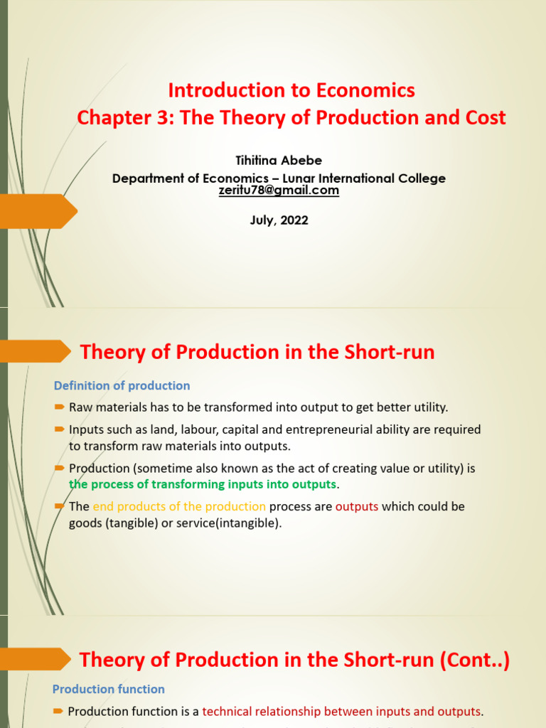 Economics Lecture Notes Chapter 4 | PDF | Profit (Economics) | Marginal ...