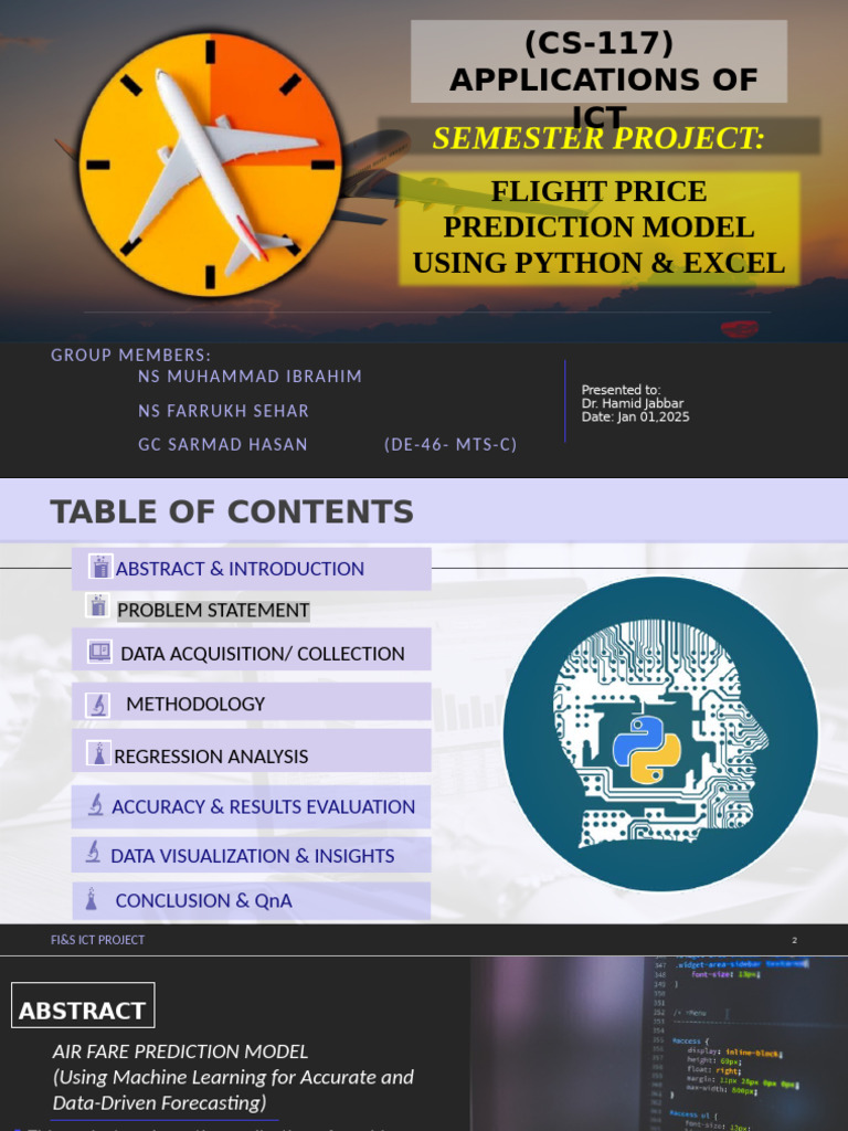 Flight Price Prediction Model Using Python Pdf Regression Analysis