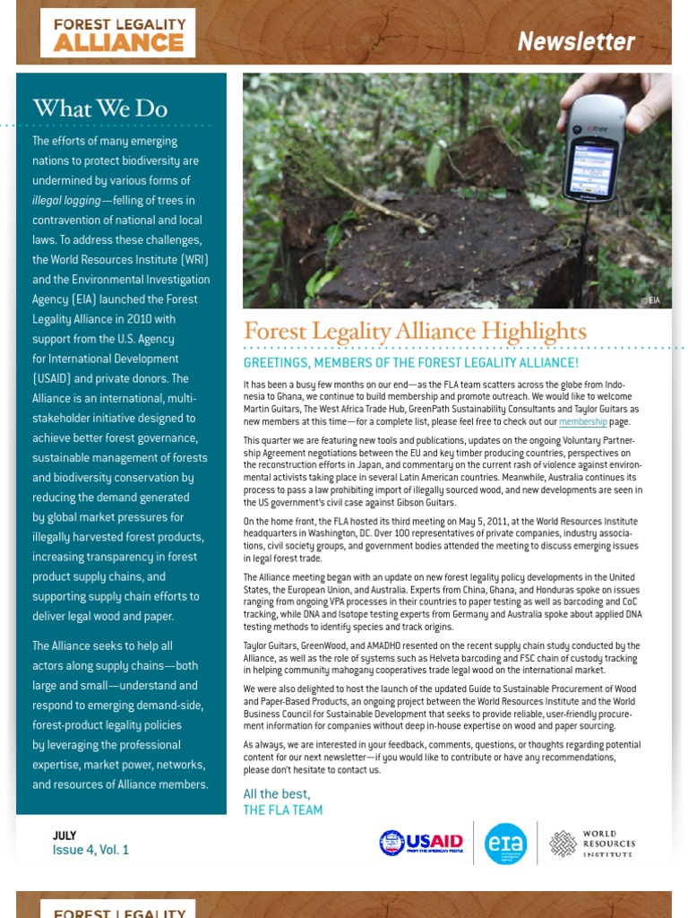 FLA Newsletter Issue 4 | PDF | Deforestation | Logging