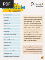 Daily Program Outline for ECD Centre | PDF | Learning | Cognition