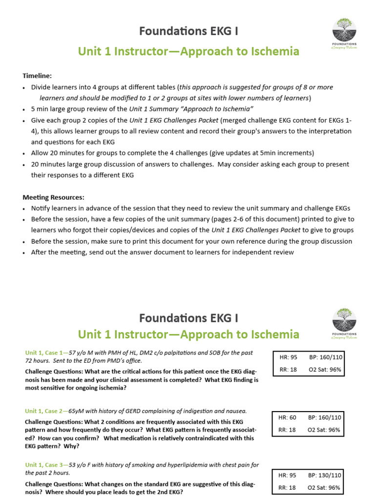 EKG Ischemia Challenges for Learners | PDF | Electrocardiography ...
