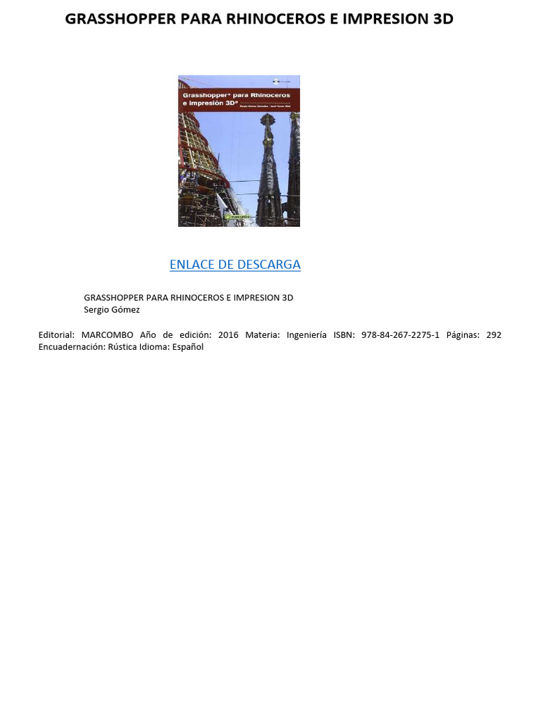 Grasshopper para Rhinoceros e Impresion 3D | PDF