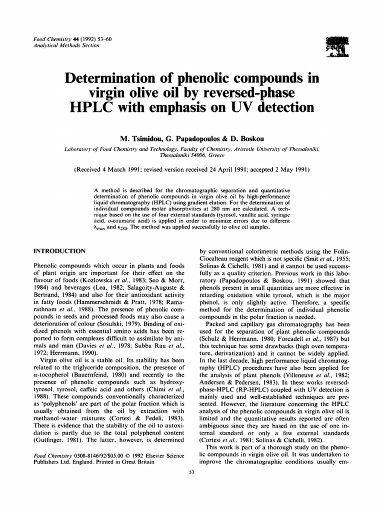 33 Pub 1991 (Tsimado) Determination of Phenolic Compounds in Virgin ...