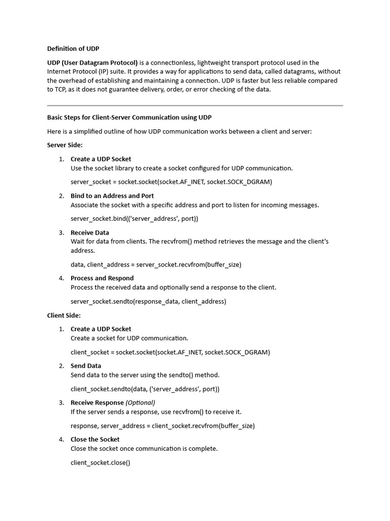 UDP Theory | PDF