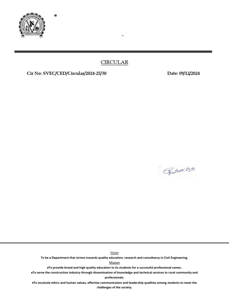 Civil Engineering Internship Circular 2024 | PDF