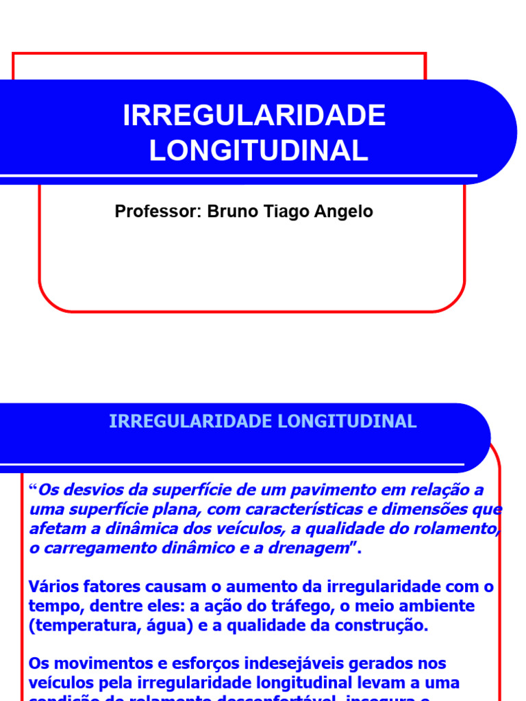 Irregularidade Longitudinal em Pavimentos | PDF | Ondas | Longitude