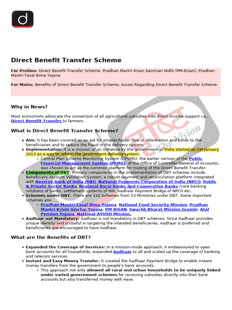 Dbt Pdf Economy Of India Government Of India