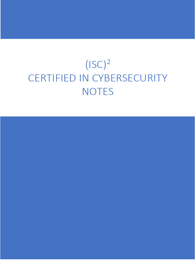 ISC2 - CC Professional Notes | PDF | Risk | Security