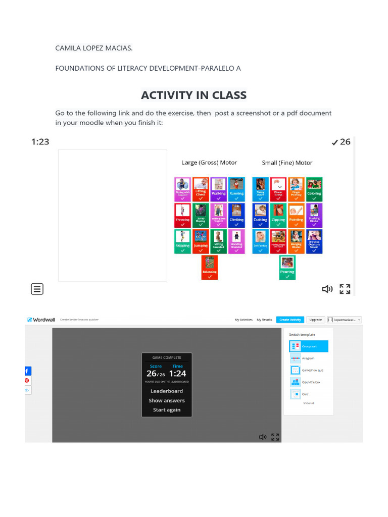 Literacy Development Class Activity | PDF