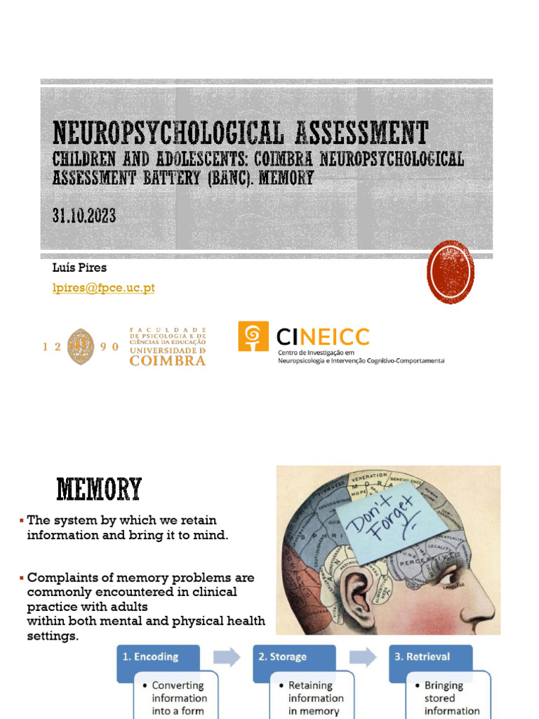 Coimbra Neuropsychological Memory Assessment | PDF | Recall (Memory ...