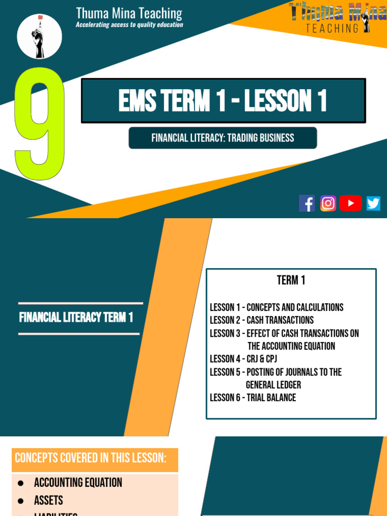 Grade 9 EMS: Financial Literacy Lesson 1 | PDF | Equity (Finance) | Prices