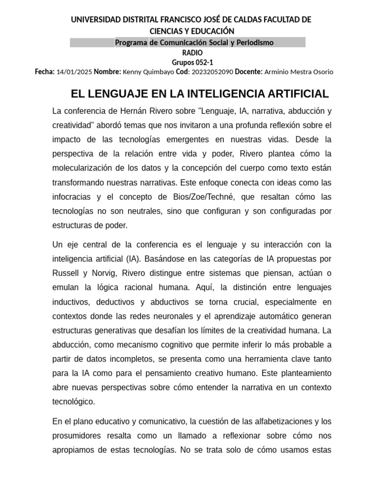 Conferencia 1 radio pdf inteligencia artificial inteligencia ia