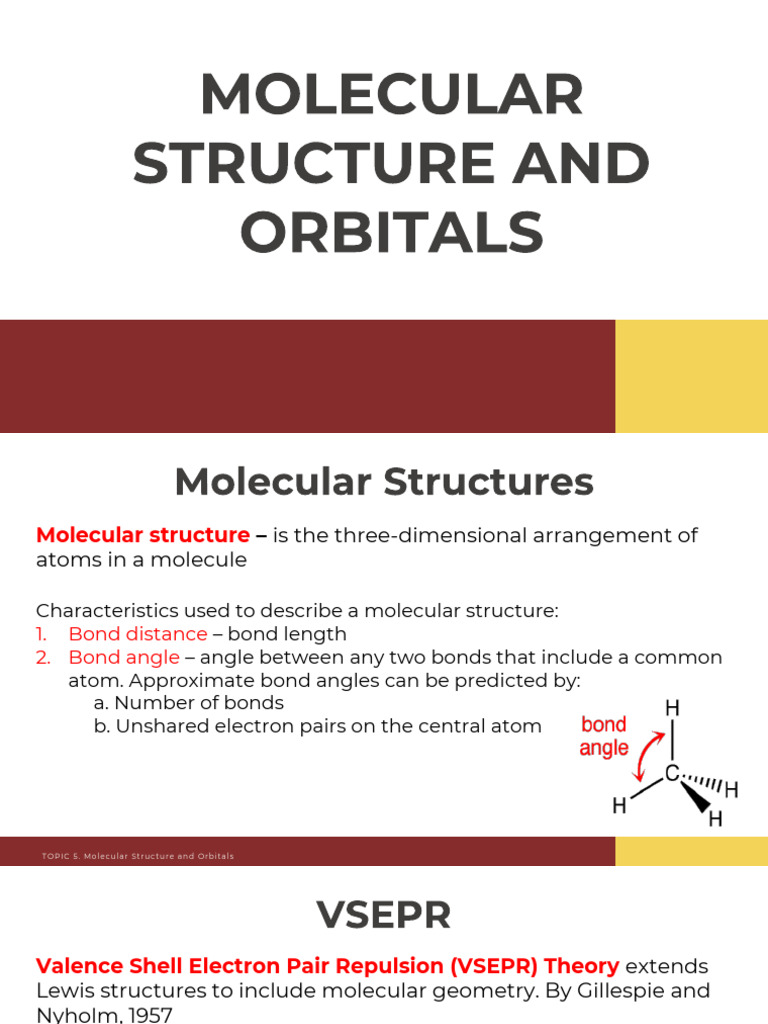 Topic 5. Molecular Structure and Orbitals | PDF | Chemical Bond ...