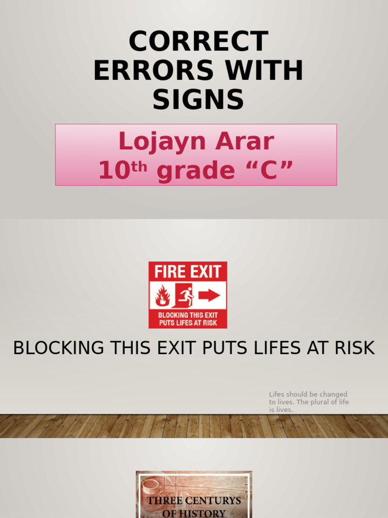 Sign Error Corrections for Bayside College | PDF | Linguistic ...