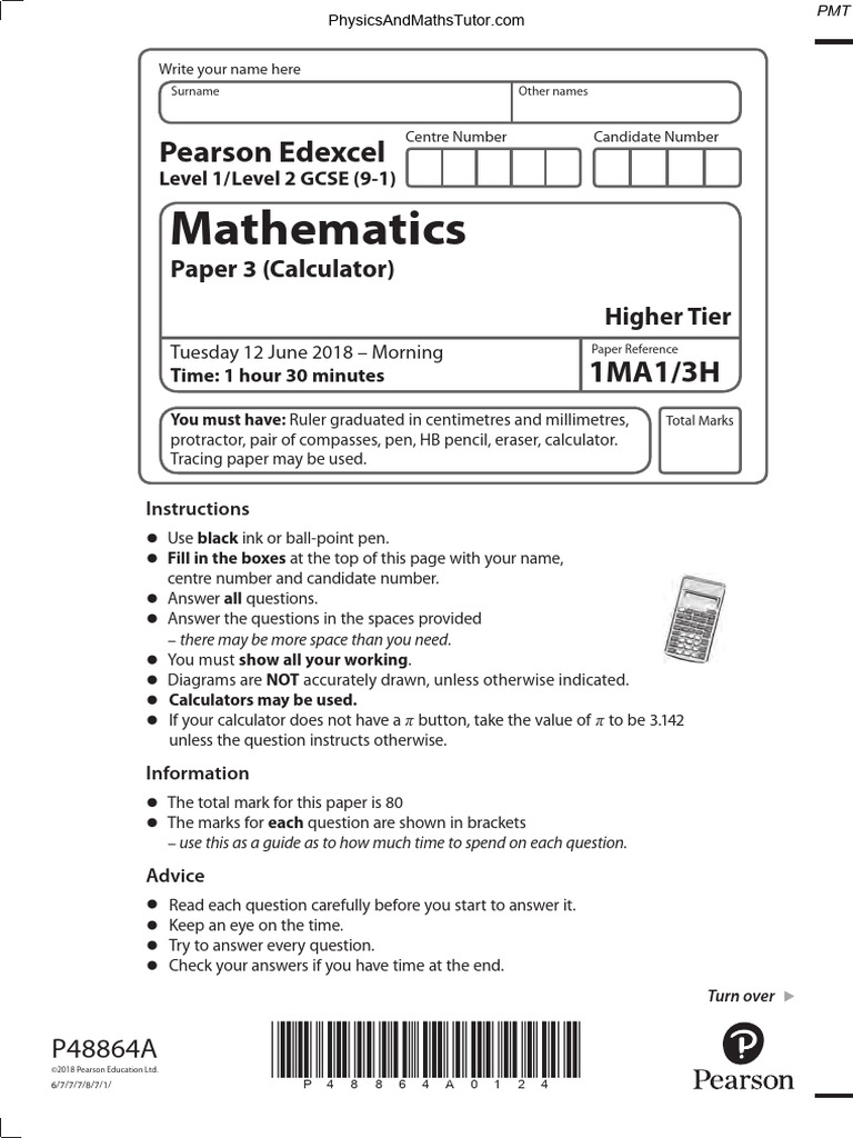 June 2018 MA P3 | PDF | Mathematics