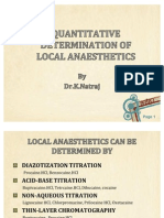 Quantitative Determination of Local Anaesthetics