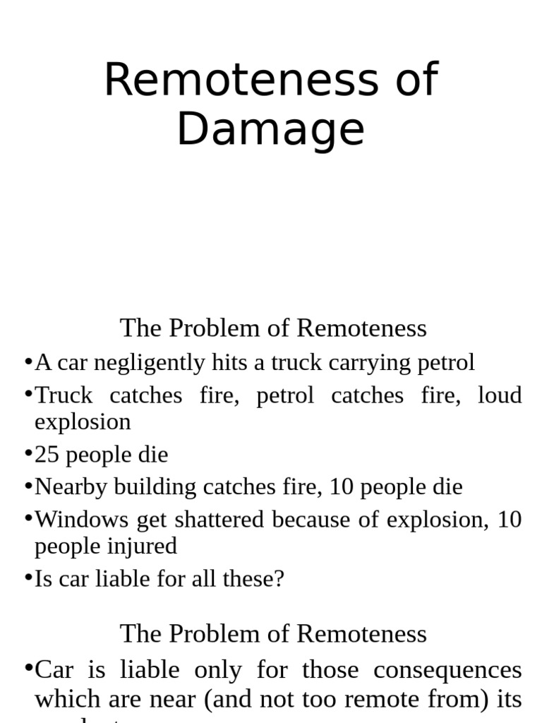 Understanding Remoteness of Damage in Law | PDF | Common Law