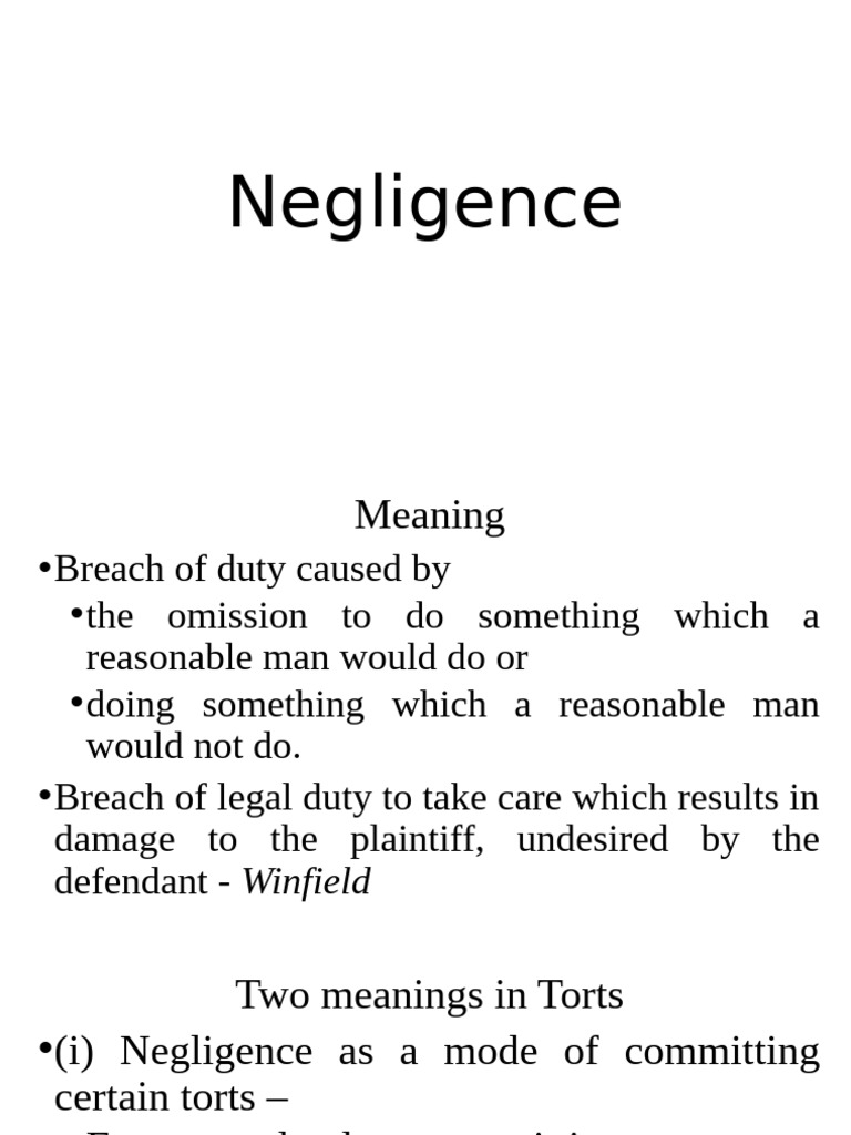 Negligence | PDF | Negligence | Tort