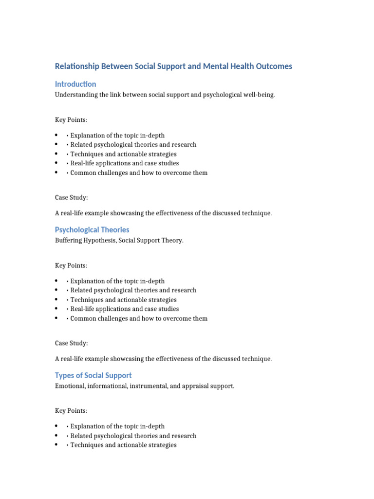 Social Support's Impact on Mental Health | PDF | Social Support ...