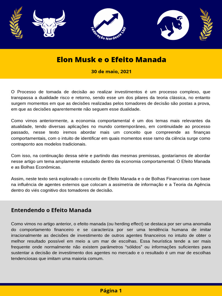 Efeito Manada nas Finanças Comportamentais | PDF | Comportamentos ...