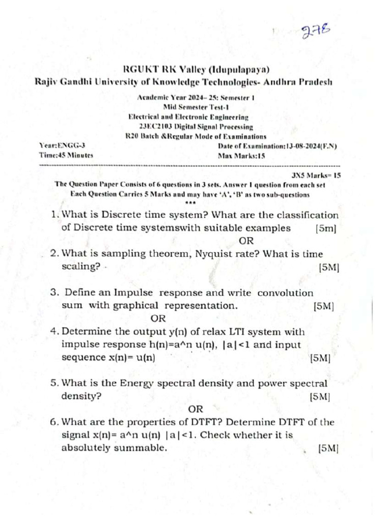 RKV r20 E3s1 Ee Mid Papers | PDF