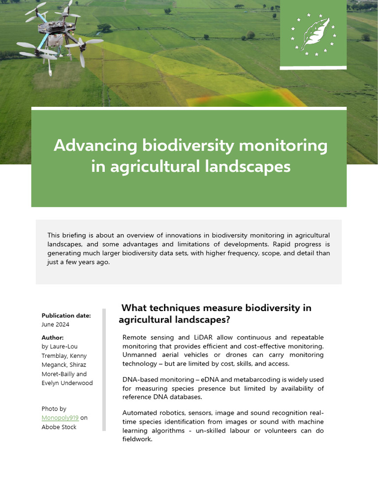 Advancing Biodiversity Monitoring in Agricultural Landscapes IEEP 2024 ...