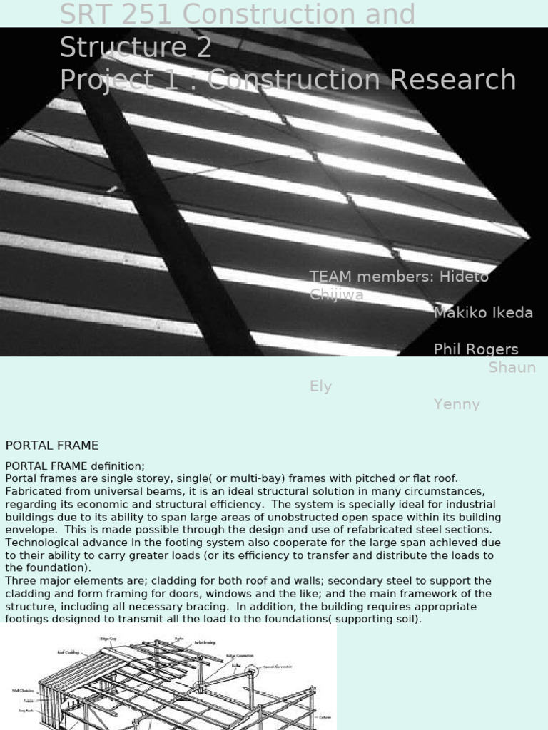 Portal Frame Construction Overview | PDF | Framing (Construction ...