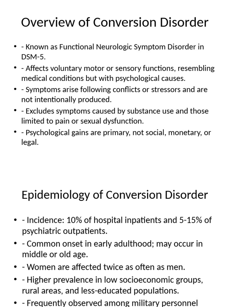Understanding Conversion Disorder | PDF | Mental Disorder | Diseases ...