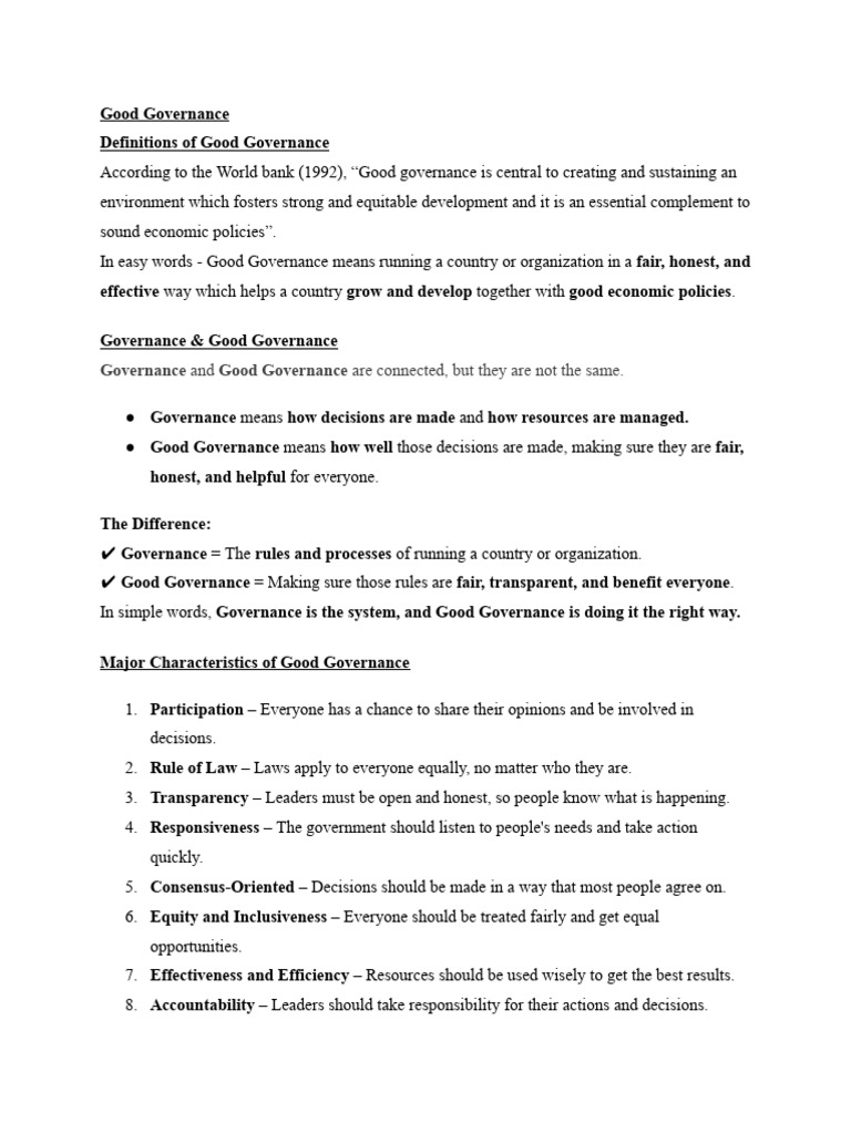 Good Governance | PDF