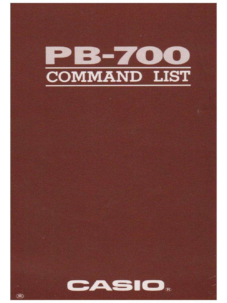 Casio PB-700 - BASIC Command List | PDF