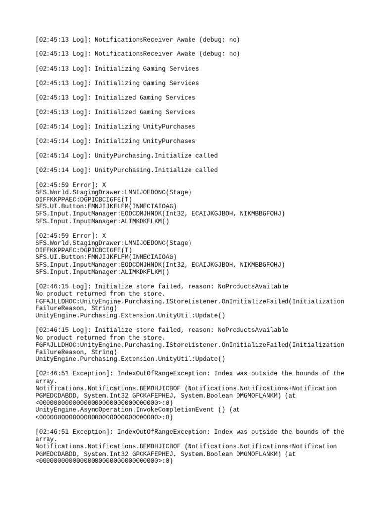 Gaming Services Initialization Errors | PDF | Computer Programming ...