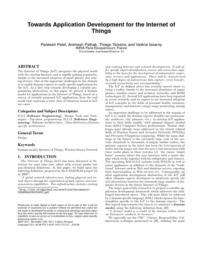 Appl Development For IoT | PDF | Internet Of Things | Internet