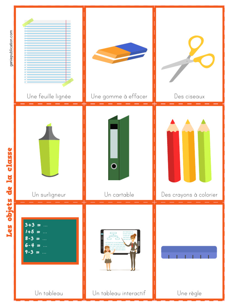 Pictogrammes Arasaac Les Objets De La Classe Activits