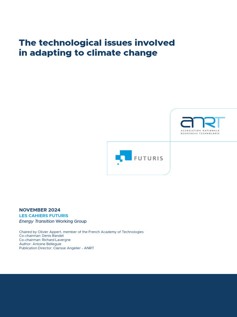 ANRT The Technological Issues Involved in Adapting To Climate Change.11 ...