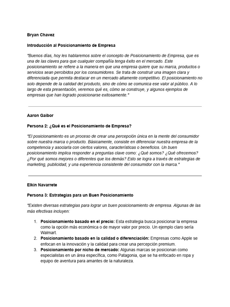 Estrategias Clave de Posicionamiento Empresarial | PDF | Marca | Business